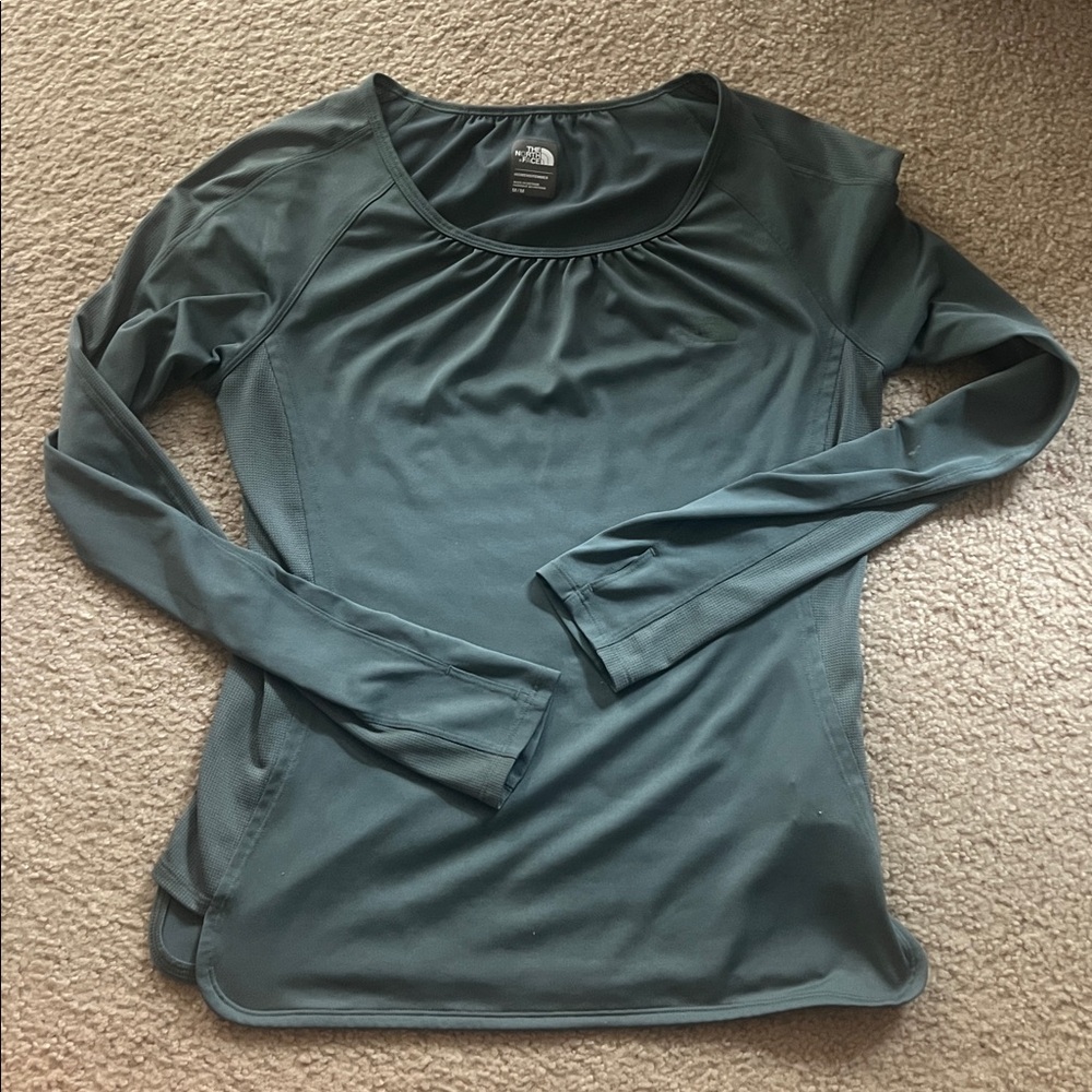 The North Face Gray green Long Sleeve Top
